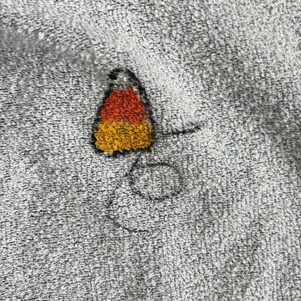 Cal Cru | Vintage Grey and White Crew Neck Sweater with Pumpkin Design Size L/XL - Picture 10 of 10